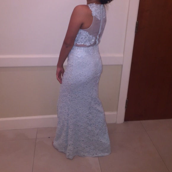 💙LIGHT BLUE ILLUSION LACE DRESS💙 - Picture 4 of 6
